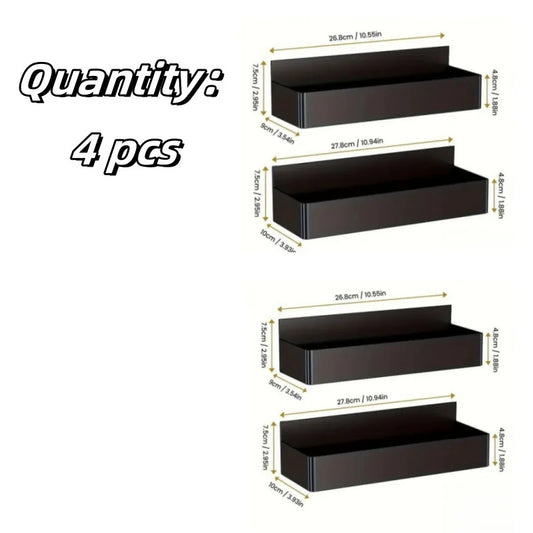 2/4-delt magnetisk opbevaringsstativ - borefri køleskabsorganisatorhylde til køkkenets krydderkrukker, spisekammer og badeværelses toiletartikler